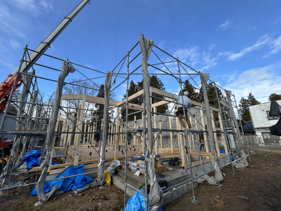 甲賀市で無事に棟上げを終えました-現場スタッフの工事ブログ